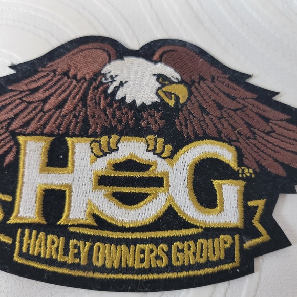 Embroidered Patch Harley Davidson Owners Group HOG Eagle Gold Motorcycle 4.5" - Picture 2 of 7